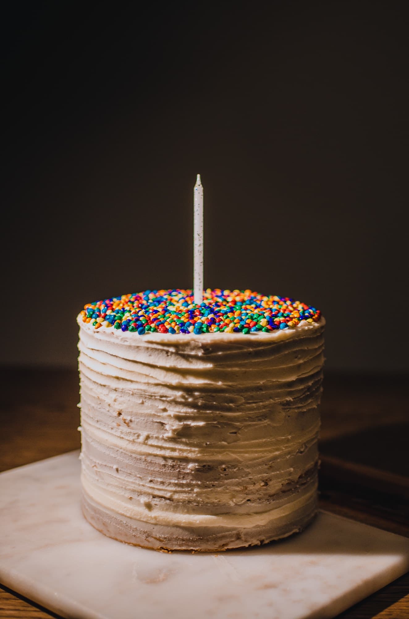 Birthday cake with a candle